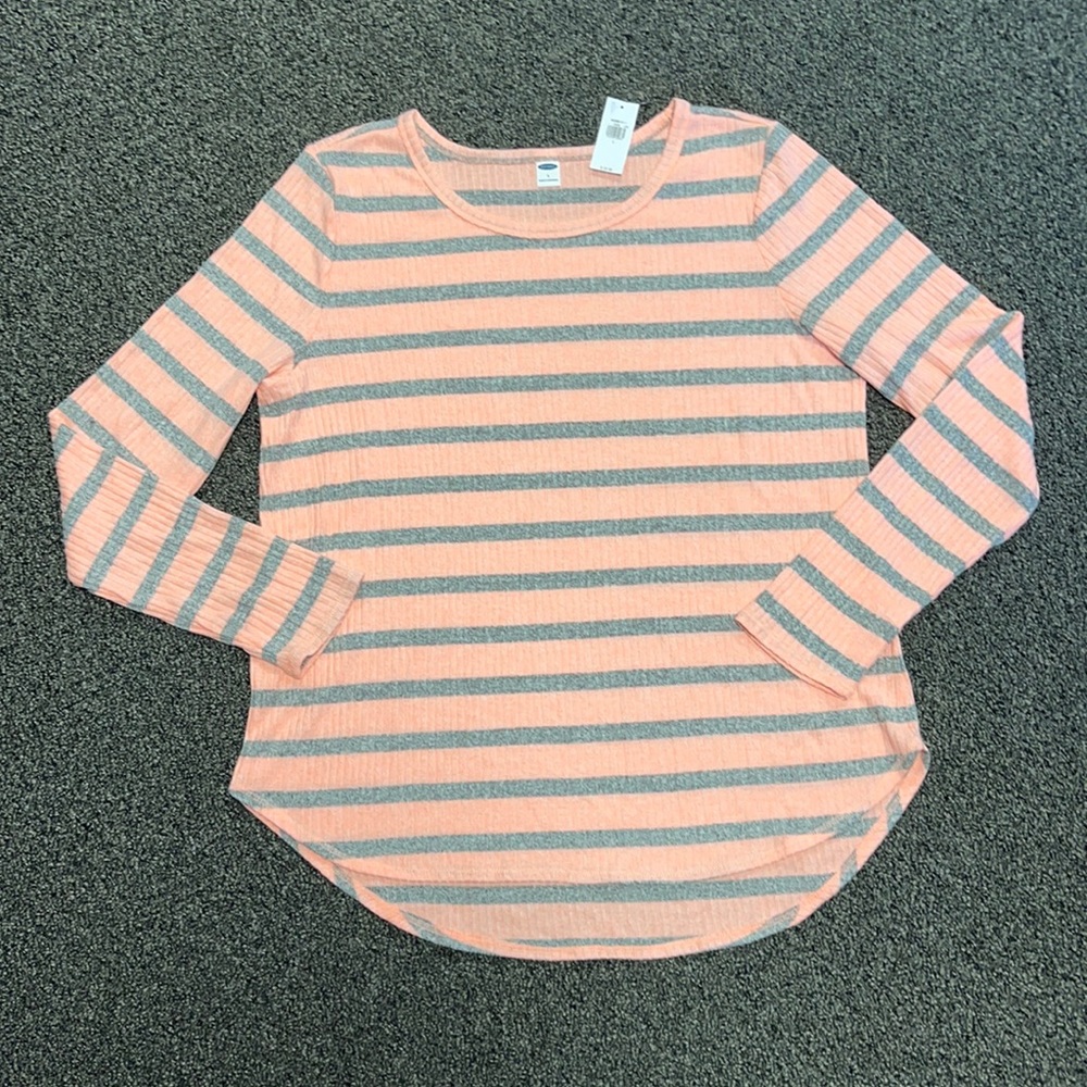 NWT Women's Old Navy pink striped top size L